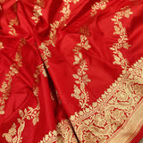 Red Color Pure Katan Silk Handwoven Banarasi Saree