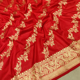 Red Color Pure Katan Silk Handwoven Banarasi Saree