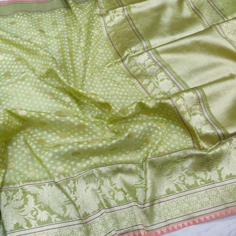 Pure Lilen Handwoven Banarasi Saree