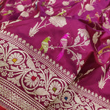 Magenta Color Pure Katan Silk Handwoven Banarasi Saree