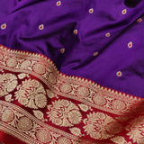 Purple Color Pure Katan Silk Handwoven Banarasi Saree
