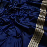 Navy Blue Colour Pure Katan Silk Handwoven Banarasi Saree