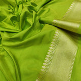 Pista green Katan Silk Handwoven Banarasi Saree