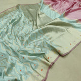 Sky Blue  Color Pure Katan Silk Handwoven Banarasi Saree