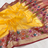 Pure Kora Silk Handwoven Banarasi Saree