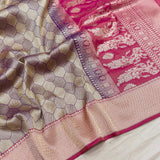 Pure katan silk Handwoven banarasi Tanchoi saree