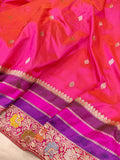 Pink colour Pure Katan Silk Handwoven Banarasi Saree