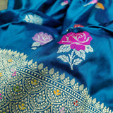 Dual Shade Pure Katan Silk Handwoven Banarasi Saree