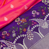 Dual shade pure katan silk Handwoven banarasi saree