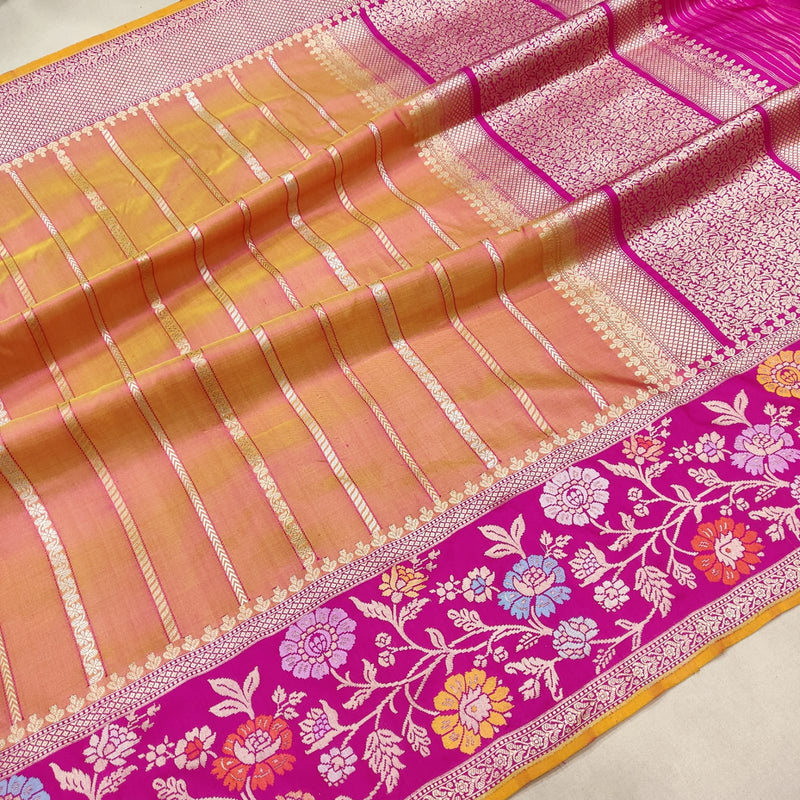 Pure katan silk Handwoven banarasi saree