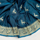Dual sade pure mashru silk handwoven banarasi saree