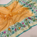 Pure Kora Silk Handwoven Banarasi Saree