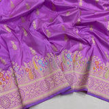 Pure katan silk Handwoven banarasi saree