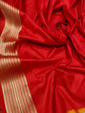 Red Colour Pure Katan Silk Handwoven Banarasi Saree