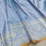 Dual shade pure katan silk Handwoven banarasi Tanchoi saree