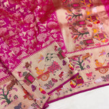 Pure katan silk Handwoven banarasi paithani saree