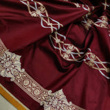 Brown colour pure katan silk handwoven banarasi saree