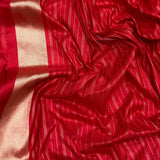 Red colour pure katan silk Handwoven banarasi paithani saree