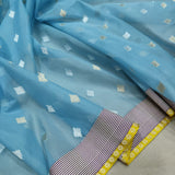Sky blue Colour Pure Kora Silk Handwoven Banarasi Saree