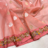 Pure Kora handwoven Banarasi saree