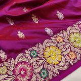 Dual Shade Pure Katan Silk Handwoven Banarasi Saree