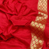 Red colour Pure Katan Silk Handwoven Banarasi Saree