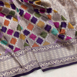 Multicolour pure katan silk Handwoven banarasi Rangkat saree