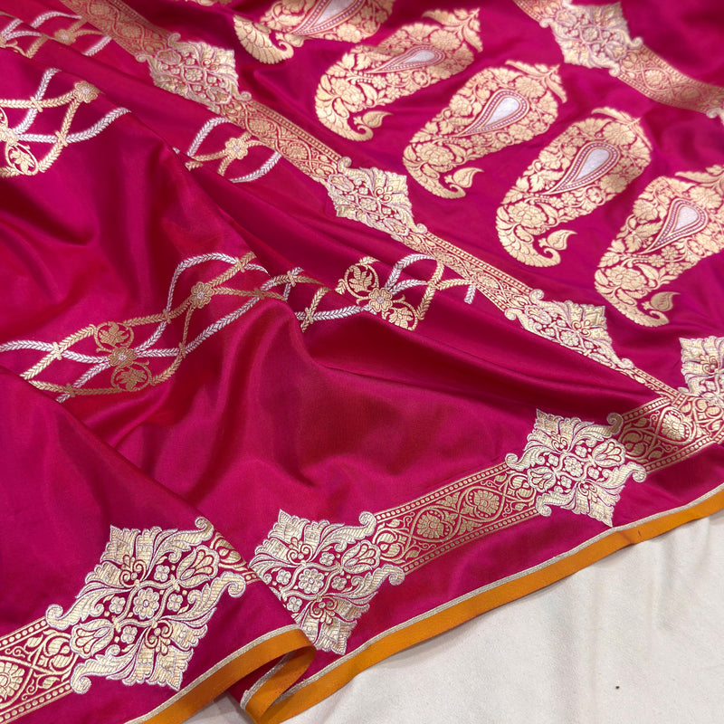 Pure katan silk Handwoven banarasi saree