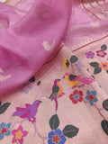Pure Ektara Kora Silk Handwoven Banarasi Saree