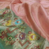 Peach Colour Pure Tissue Silk Handwoven Banarasi Saree