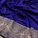 Royal blue Colour Katan Silk Handwoven Banarasi Saree