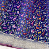 Dual shade pure kora Handwoven banarasi saree