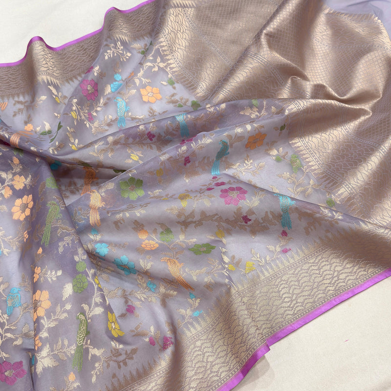 Pure Kora Silk Handwoven Banarasi Saree