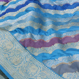 Sky blue colour pure katan silk Handwoven banarasi rangkat saree
