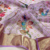 Multicolour pure kora handwoven banarasi saree