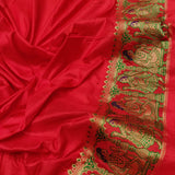 Red colour Pure Katan Silk Handwoven Banarasi tanchoi Saree