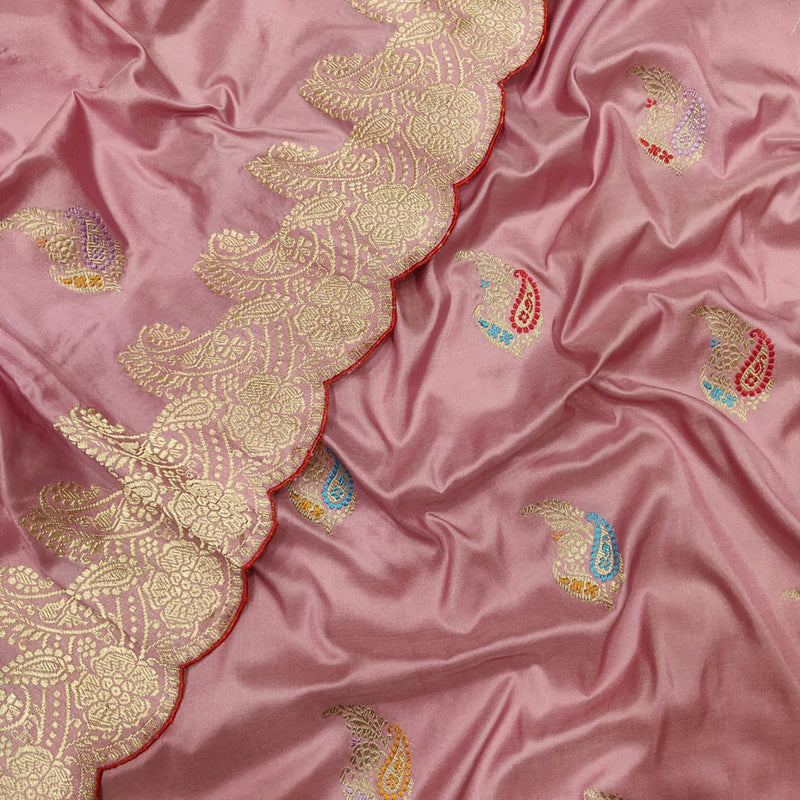 Light Pink Color Katan Silk Handwoven Banarasi Saree