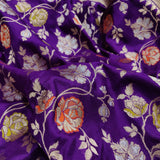 Purple Colour Pure Katan Silk Handwoven Banarasi Saree