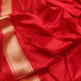 Red Colour Pure Katan Silk Handwoven Banarasi Saree