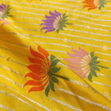 Yellow colour Pure Katan Silk Handwoven Banarasi Saree