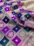 Multicolor Pure Katan Silk Handwoven Banarasi Saree