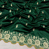 Dark green colour pure katan silk handwoven Banarasi saree