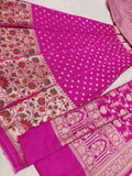 Pink colour Katan silk handwoven banarasi lehenga