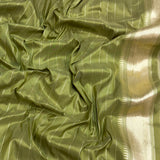 Peacock colour pure kora jamdani handwoven Banarasi saree