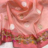Pure Kora handwoven Banarasi saree