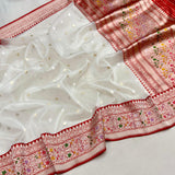 Pure Kora Silk Handwoven Banarasi Saree