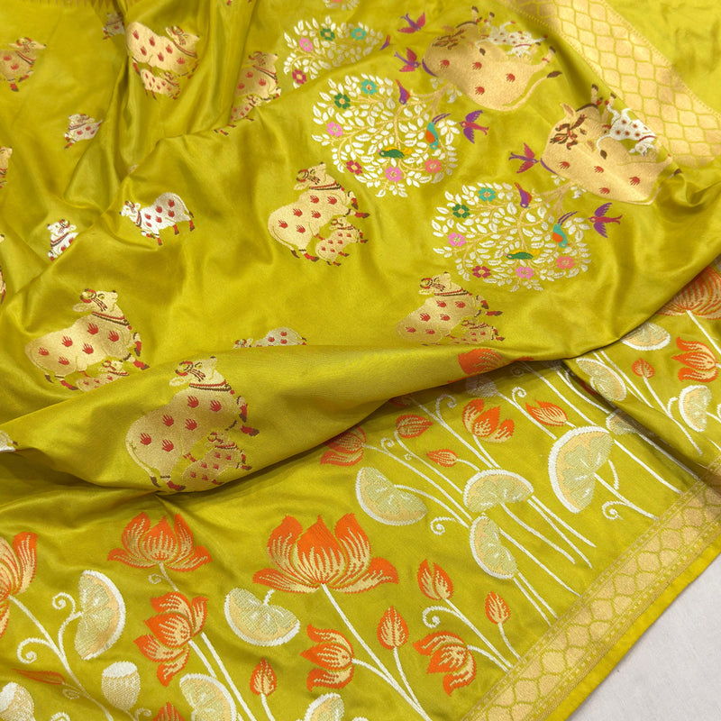 Pure katan silk Handwoven banarasi saree
