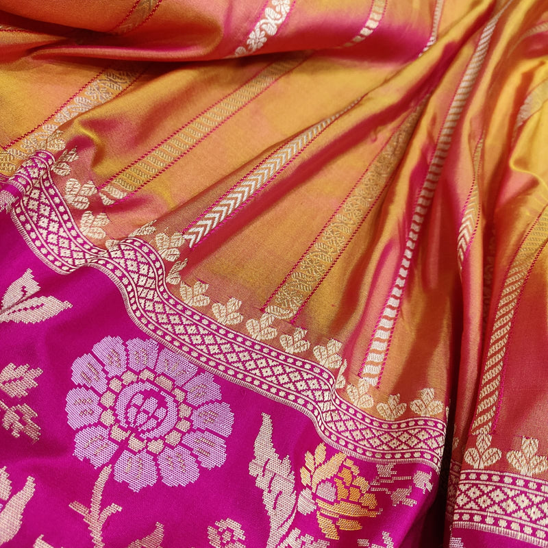 Pure katan silk Handwoven banarasi saree