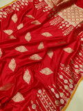 Red Colour Pure Katan Silk Handwoven Banarasi Saree