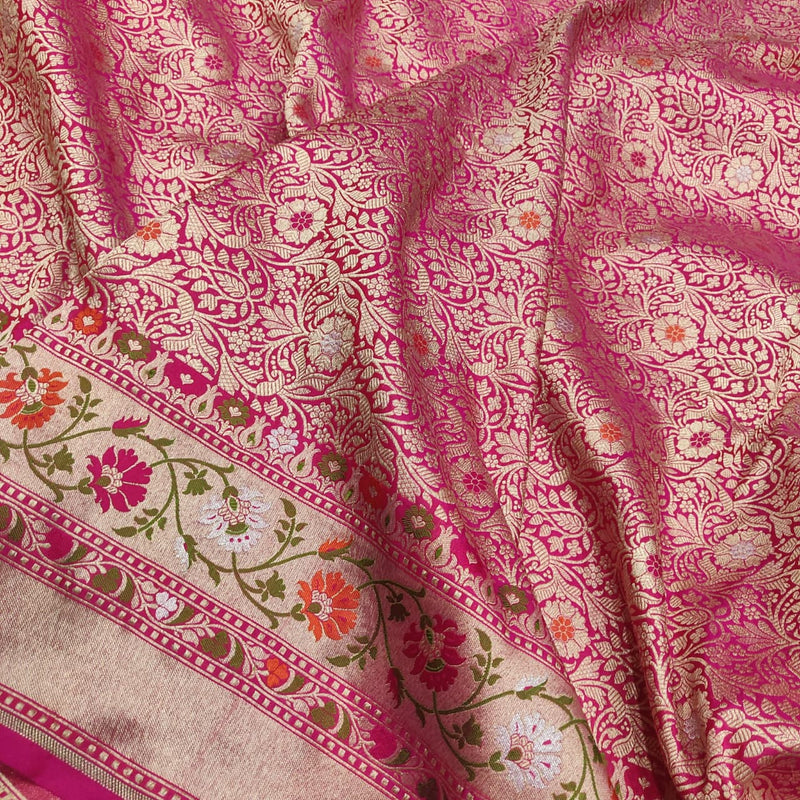Pure Katan Silk Handwoven Banarasi tanchoi Saree